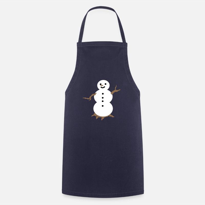 Snowman in a simple design - Cooking Apron - navy
