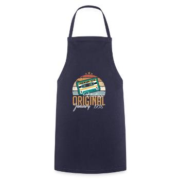 The legends were born in January 1938 - Cooking Apron - navy - Front - AI Model Male 185 dark (185cm)