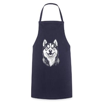 Husky sibérien Portrait chien chiens - Tablier de cuisine - marine - Devant - AI Model Male 185 dark (185cm)