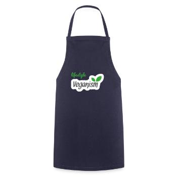 lifestyle veganism vegan veggie Veganer - Kochschürze - Navy - Vorne - AI Model Male 185 dark (185cm)