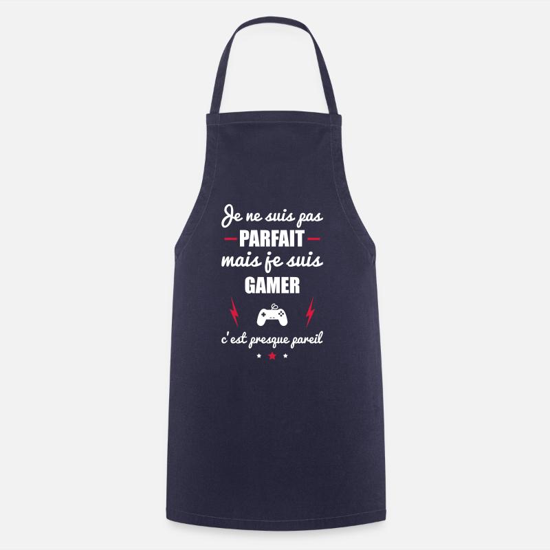 pas parfait mais gamer, gaming, gameur, nerd - Tablier de cuisine - marine