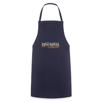Irgendwas Cooles Lässiges Retro Statement - Kochschürze - Navy - Vorne - AI Model Male 185 dark (185cm)