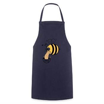 Biene kotzt Honig - Kochschürze - Navy - Vorne - AI Model Male 185 dark (185cm)
