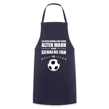 Alter Mann - Schalke Fan Geschenk | Retro Vintage - Kochschürze - Navy - Vorne - AI Model Male 185 dark (185cm)