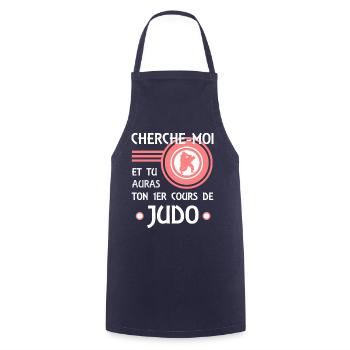 humour JUDO - Tablier de cuisine - marine - Devant - AI Model Male 185 dark (185cm)