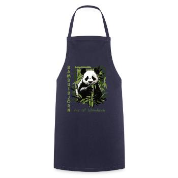Bambusbjörn - Panda - Wildtier - Kochschürze - Navy - Vorne - AI Model Male 185 dark (185cm)