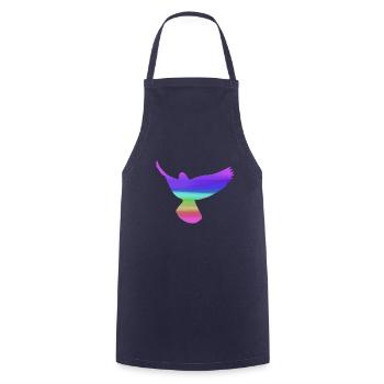 pigeons,deaf,birds,rainbows,colorful,graffiti, - Cooking Apron - navy - Front - AI Model Male 185 dark (185cm)