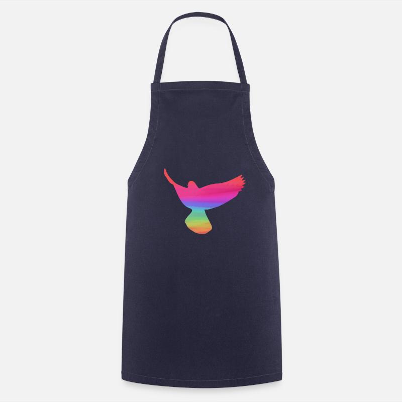 tauben,taube,vögel,regenbogen,bunt,graffiti, - Kochschürze - Navy