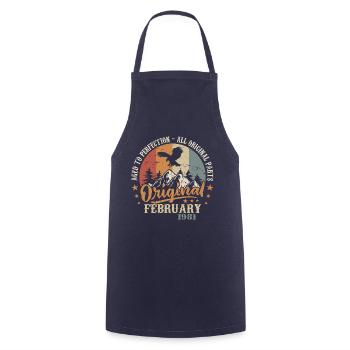 February 1981 - Born in February 1981 - Cooking Apron - navy - Front - AI Model Male 185 dark (185cm)