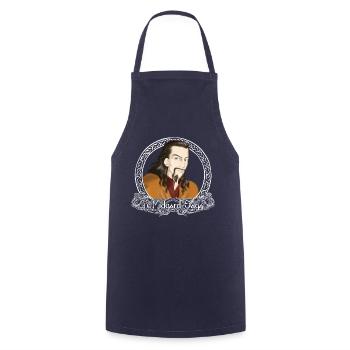 Die Midgard-Saga - Loki Rahmen weiss - Kochschürze - Navy - Vorne - AI Model Male 185 dark (185cm)