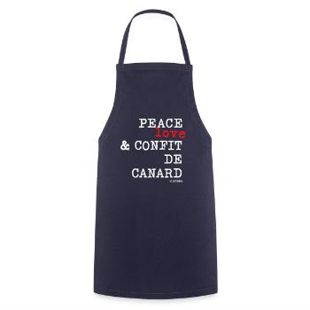 Peace Love and Confit de Canard t-shirt - Tablier de cuisine - marine - Devant - AI Model Male 185 dark (185cm)