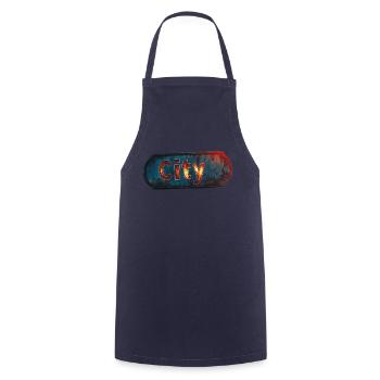 City rusty city sign with vintage feel - Cooking Apron - navy - Front - AI Model Male 185 dark (185cm)