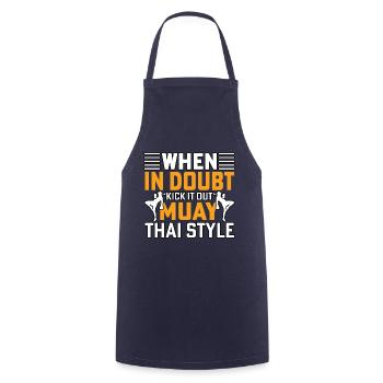 En cas de doute, expulsez-le Muay Thai Style - Tablier de cuisine - marine - Devant - AI Model Male 185 dark (185cm)