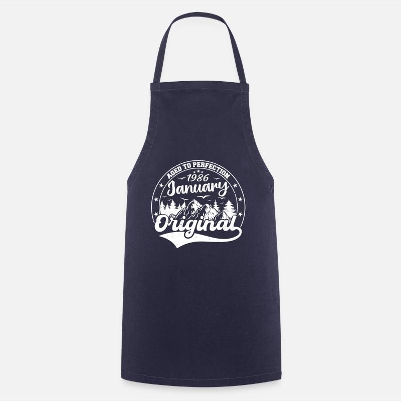 Janvier 1986 Cadeau d’anniversaire Janvier 1986 - Tablier de cuisine - marine