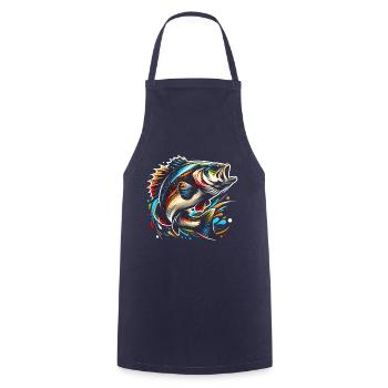 Poisson bar - Tablier de cuisine - marine - Devant - AI Model Male 185 dark (185cm)