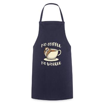 No Coffee No Workee Sloth - Cooking Apron - navy - Front - AI Model Male 185 dark (185cm)
