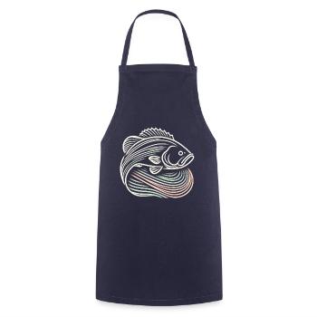 Poisson bar - Tablier de cuisine - marine - Devant - AI Model Male 185 dark (185cm)