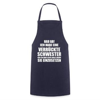 Hau ab! ich habe eine verrückte schwester - Kochschürze - Navy - Vorne - AI Model Male 185 dark (185cm)