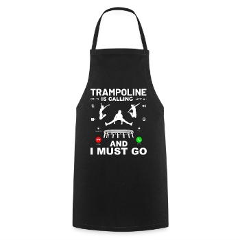 Das Trampolin ruft und ich muss gehen - Kochschürze - Schwarz - Vorne - AI Model Male 185 dark (185cm)