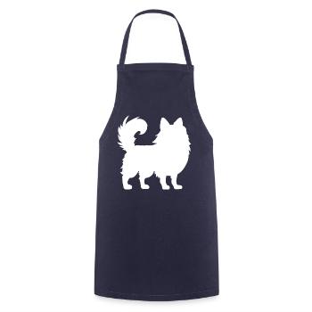 Pomeranian Zwergspitz - Kochschürze - Navy - Vorne - AI Model Male 185 dark (185cm)