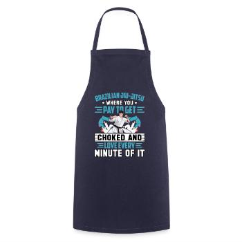 Brazilian Jiu-Jitsu BJJ - Cooking Apron - navy - Front - AI Model Male 185 dark (185cm)