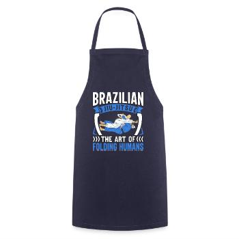 Brazilian Jiu-Jitsu the art of folding humans - Kochschürze - Navy - Vorne - AI Model Male 185 dark (185cm)