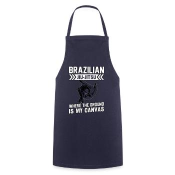 Jiu-Jitsu brésilien où le sol est ma toile - Tablier de cuisine - marine - Devant - AI Model Male 185 dark (185cm)