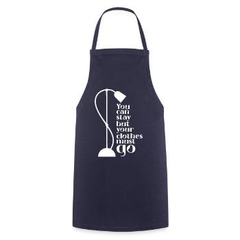 Vous pouvez rester, mais vos vêtements doivent partir - Tablier de cuisine - marine - Devant - AI Model Male 185 dark (185cm)