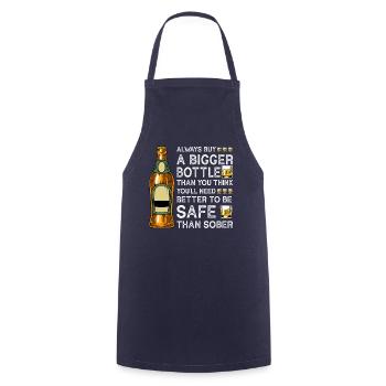 Always buy a bigger bottle thank you think - Cooking Apron - navy - Front - AI Model Male 185 dark (185cm)