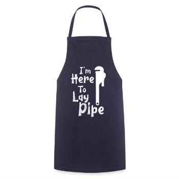 Je suis ici pour poser Pipe Plumber - Tablier de cuisine - marine - Devant - AI Model Male 185 dark (185cm)