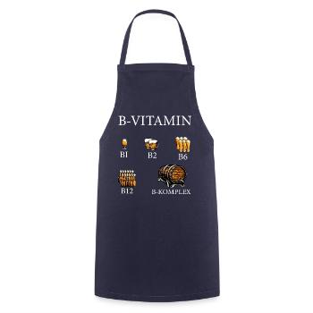 B-Vitamin Bier Alkohol - Kochschürze - Navy - Vorne - AI Model Male 185 dark (185cm)