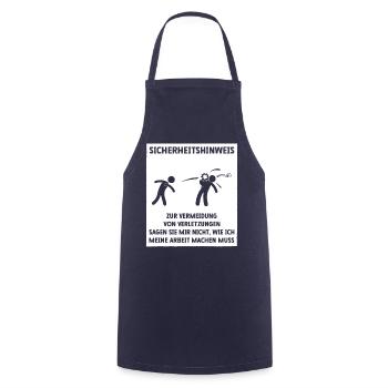 Sicherheitshinweis Lustiger Spruch - Kochschürze - Navy - Vorne - AI Model Male 185 dark (185cm)
