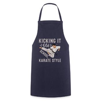 Kick it Old School Karate Style - Kochschürze - Navy - Vorne - AI Model Male 185 dark (185cm)