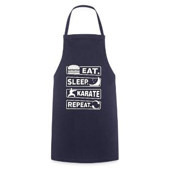 Eat Sleep Karate Repeat - Cooking Apron - navy - Front - AI Model Male 185 dark (185cm)