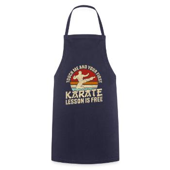Touch me et votre premier cours de karaté est gratuit - Tablier de cuisine - marine - Devant - AI Model Male 185 dark (185cm)
