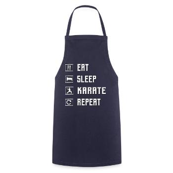 Manger Dormir Karaté Répéter - Tablier de cuisine - marine - Devant - AI Model Male 185 dark (185cm)