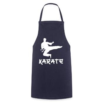 Karate - Kochschürze - Navy - Vorne - AI Model Male 185 dark (185cm)