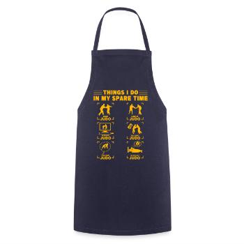 Things I do in my Spare Time Judo - Cooking Apron - navy - Front - AI Model Male 185 dark (185cm)