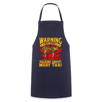 Warnung könnte anfangen, über Muay Thai zu sprechen - Kochschürze - Navy - Vorne - AI Model Male 185 dark (185cm)