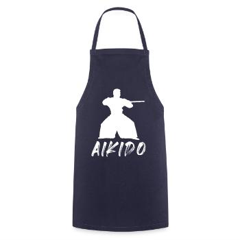 Aikido - Kochschürze - Navy - Vorne - AI Model Male 185 dark (185cm)