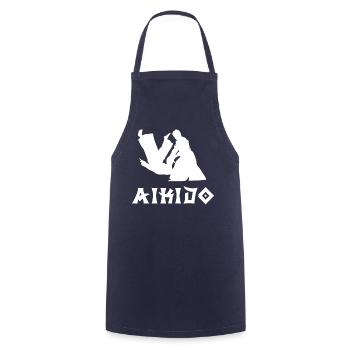 Aikido - Kochschürze - Navy - Vorne - AI Model Male 185 dark (185cm)