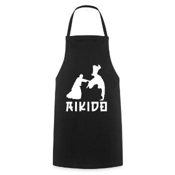Aikido - Cooking Apron - black - Front - AI Model Male 185 dark (185cm)