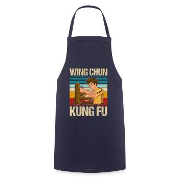Wing Chun Kung Fu - Tablier de cuisine - marine - Devant - AI Model Male 185 dark (185cm)