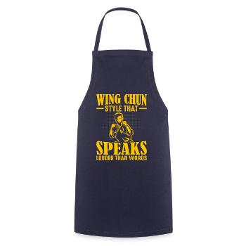 Un style de Wing Chun qui parle plus fort que les mots - Tablier de cuisine - marine - Devant - AI Model Male 185 dark (185cm)