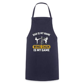 Papa ist mein Name, Wing Chun ist mein Spiel - Kochschürze - Navy - Vorne - AI Model Male 185 dark (185cm)
