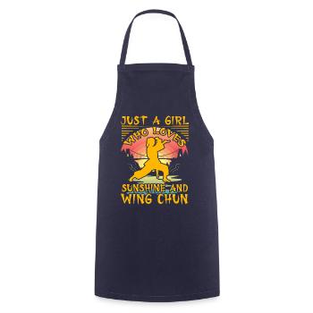 juste une fille qui aime le soleil et le Wing Chun - Tablier de cuisine - marine - Devant - AI Model Male 185 dark (185cm)