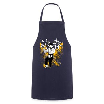 Wing Chun - Tablier de cuisine - marine - Devant - AI Model Male 185 dark (185cm)