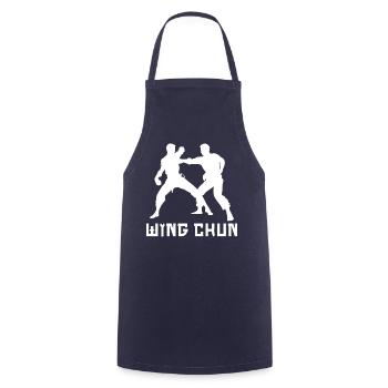 Wing Chun - Tablier de cuisine - marine - Devant - AI Model Male 185 dark (185cm)