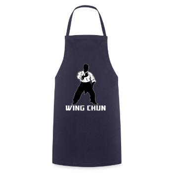 Wing Chun - Tablier de cuisine - marine - Devant - AI Model Male 185 dark (185cm)