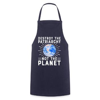 Zerstöre das Patriarchat, nicht den Planeten - Kochschürze - Navy - Vorne - AI Model Male 185 dark (185cm)